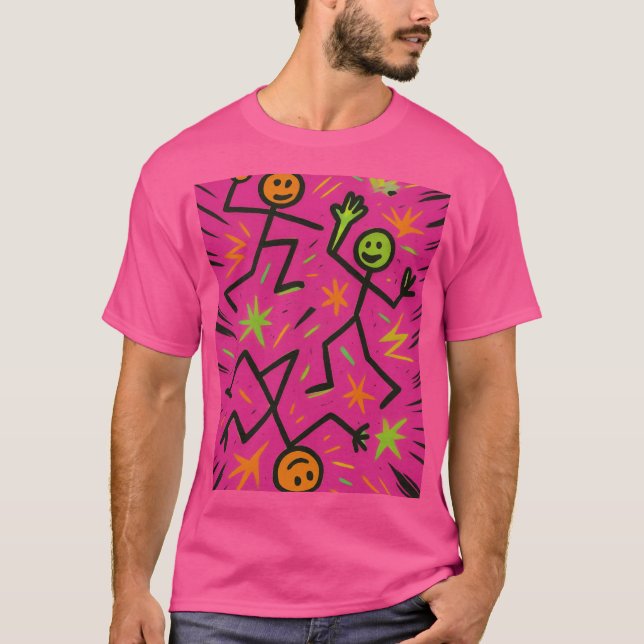 Neon Stick Figures Tank – Comic Chaos Energy (Front)