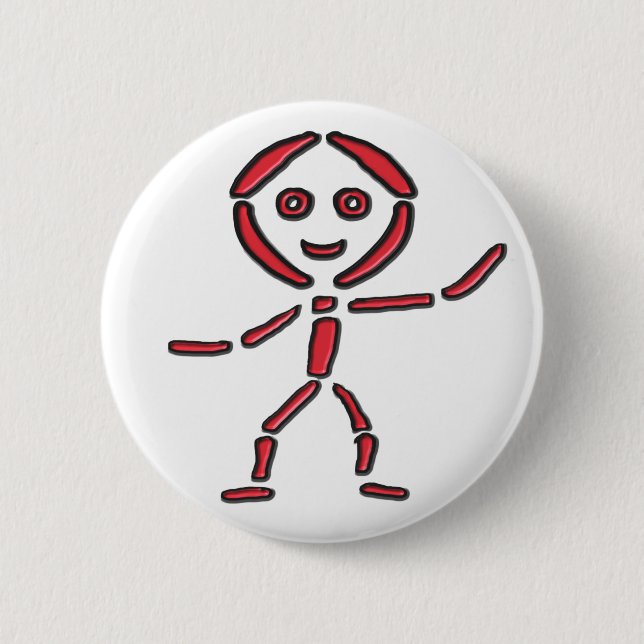 Neon Stickman 6 Cm Round Badge (Front)