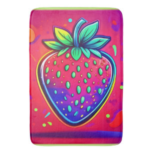 Neon Strawberry Pop Bath Mat