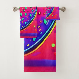 Neon Strawberry Pop Bath Towel Set