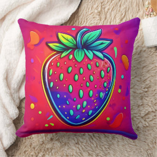 Neon Strawberry Pop Cushion