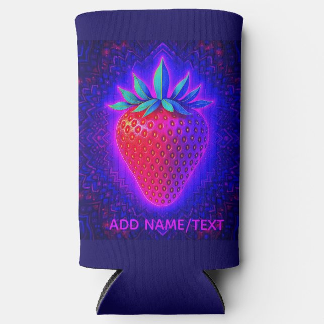 Neon Strawberry vivid Look can cooler (Front)