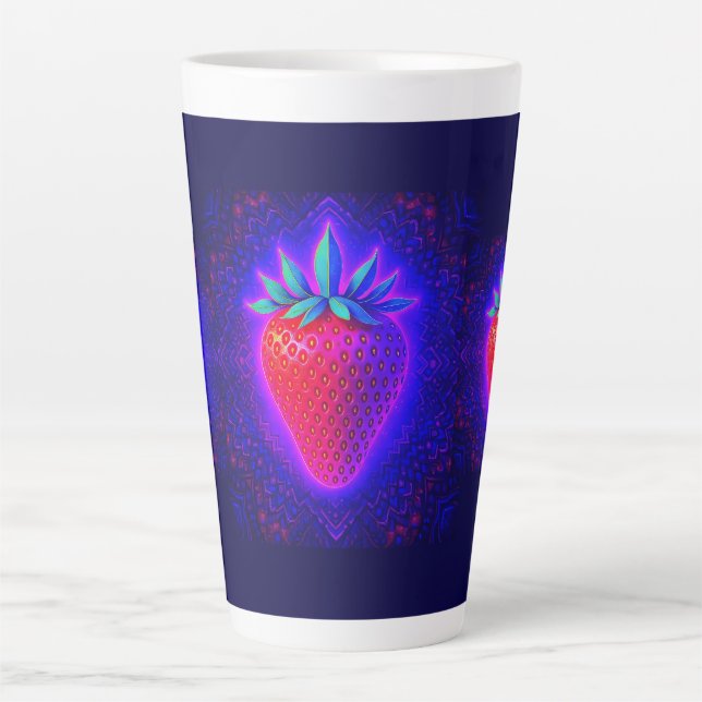 Neon Strawberry vivid Look Latte mug (Front)