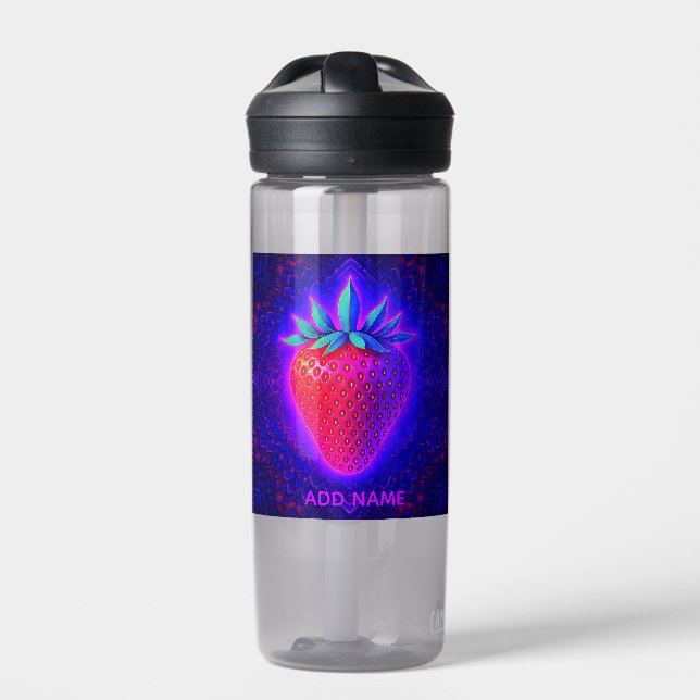 Neon Strawberry vivid Look water bottle (Front)
