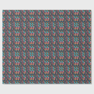 Neon Street Graffiti Tropical Urban Art Pattern Wrapping Paper
