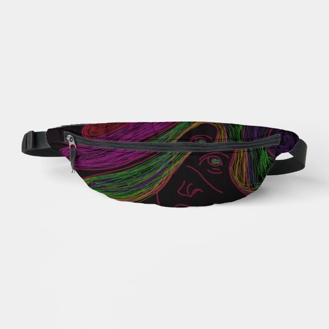 Neon String Lights Silhouette Fanny Pack  (Front)