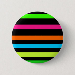 Neon stripes 6 cm round badge