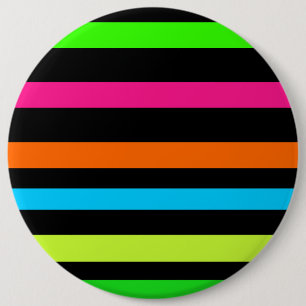 Neon stripes 6 cm round badge