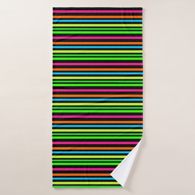 Neon stripes bath towel (Bath Towel)
