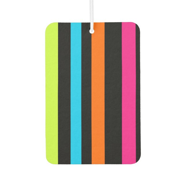 Neon stripes car air freshener (Front)