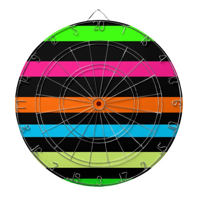 Neon stripes dartboard (Front)