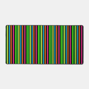 Neon stripes desk mat