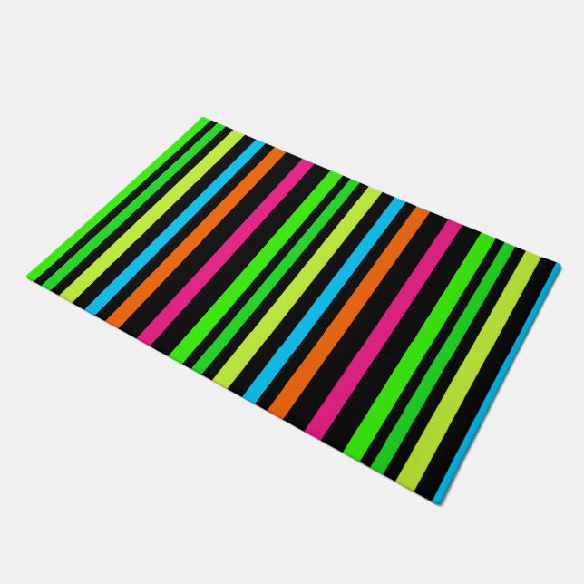Neon stripes doormat (Angled)