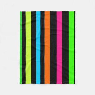 Neon stripes fleece blanket
