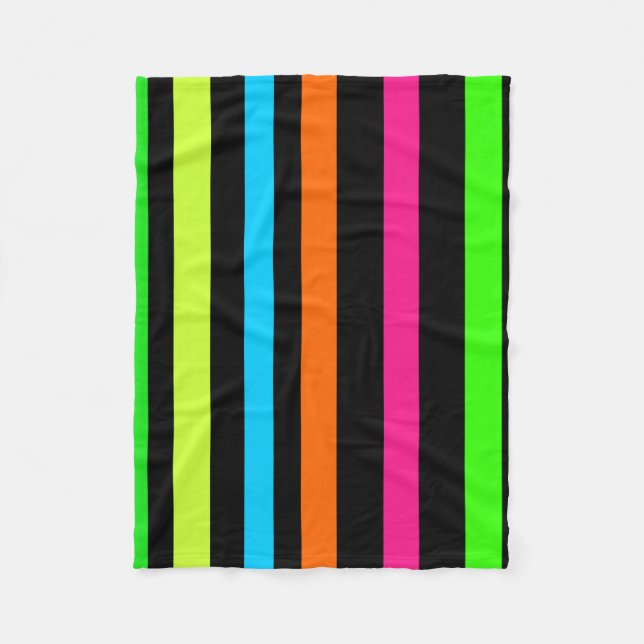 Neon stripes fleece blanket (Front)