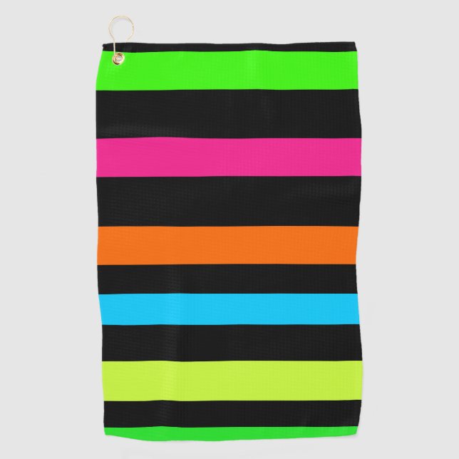 Neon stripes golf towel (Front)