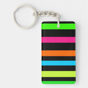 Neon stripes key ring