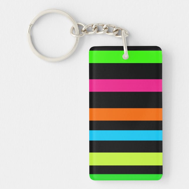 Neon stripes key ring (Front)