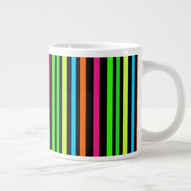 Neon stripes large coffee mug (Right)