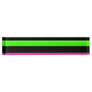 Neon stripes nameplate