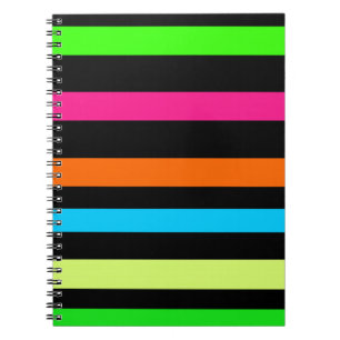 Neon stripes notebook
