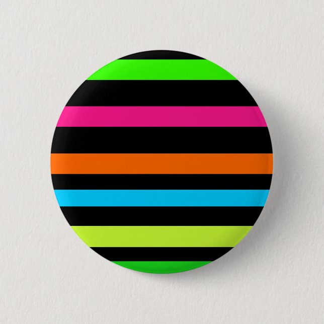 Neon Stripes Pattern 6 Cm Round Badge (Front)