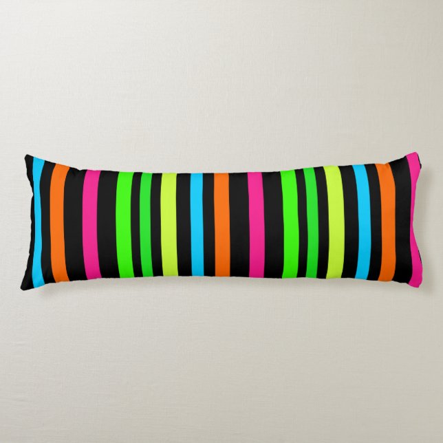 Neon Stripes Pattern Body Cushion (Front)