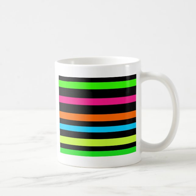 Neon Stripes Pattern Coffee Mug (Right)