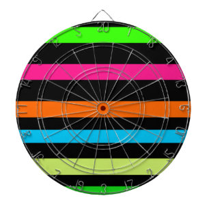 Neon Stripes Pattern Dartboard