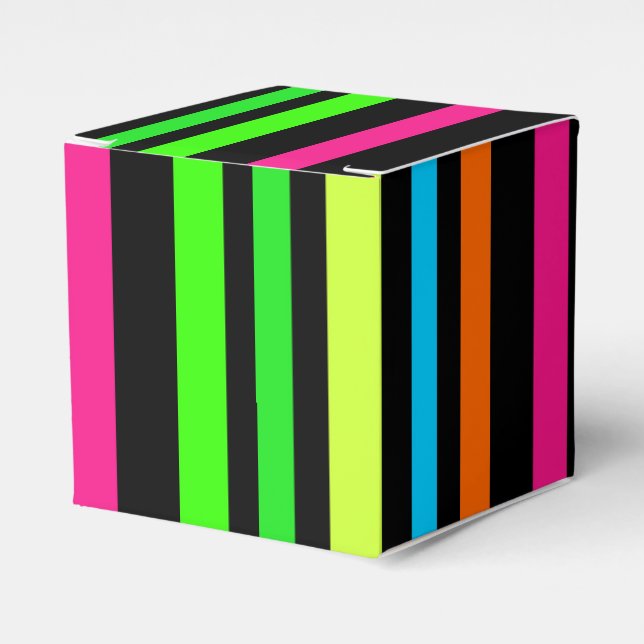 Neon Stripes Pattern Favour Box (Front Side)