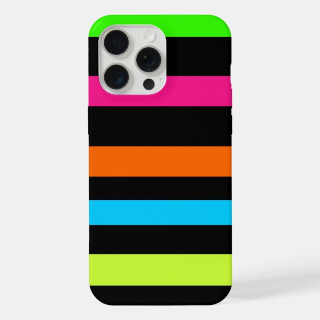 Neon Stripes Pattern iPhone Case (Back)