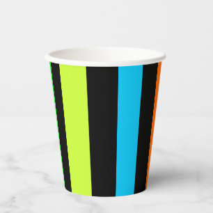 Neon Stripes Pattern Paper Cups
