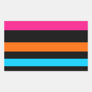 Neon Stripes Pattern Rectangular Sticker