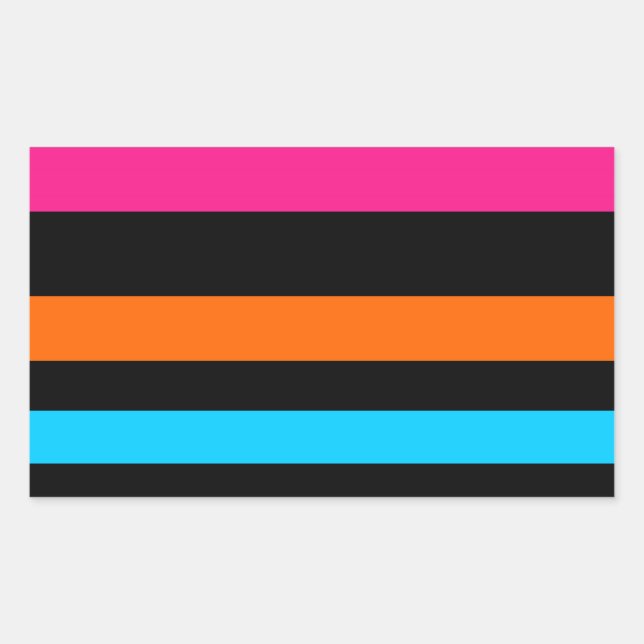 Neon Stripes Pattern Rectangular Sticker (Front)