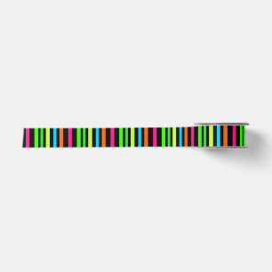 Neon Stripes Pattern Satin Ribbon