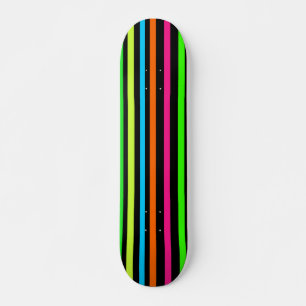 Neon Stripes Pattern Skateboard