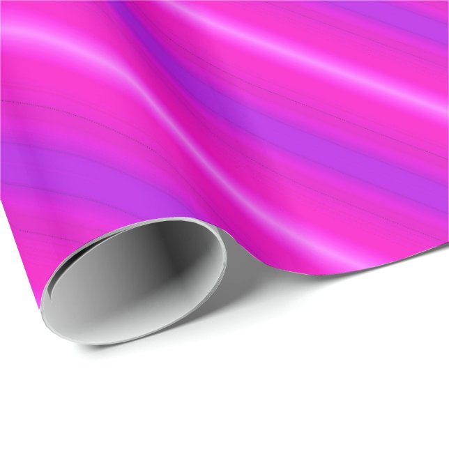 Neon stripes - pink, fuchsia and violet wrapping paper (Roll Corner)