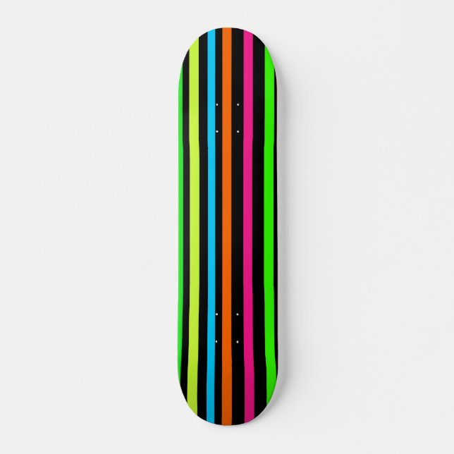 Neon stripes skateboard (Front)