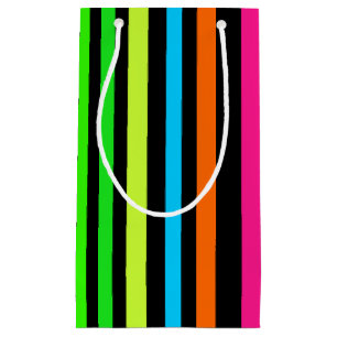 Neon stripes small gift bag