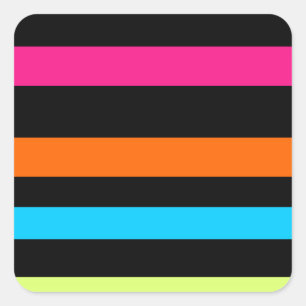 Neon stripes square sticker