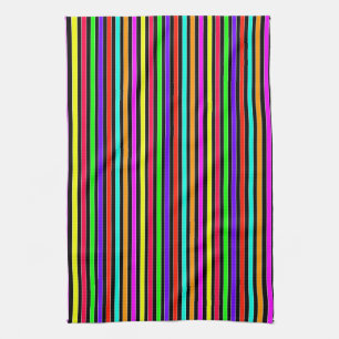 Neon Stripes Tea Towel