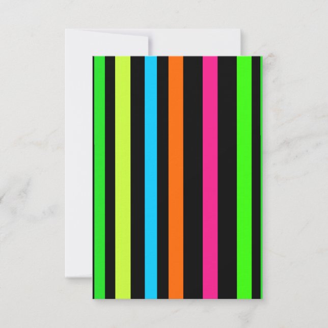 Neon stripes thank you card (Front)
