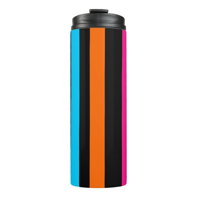 Neon stripes thermal tumbler (Front)