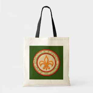 Neon Style Fleur de Lis Peace Love Gumbo Tote Bag