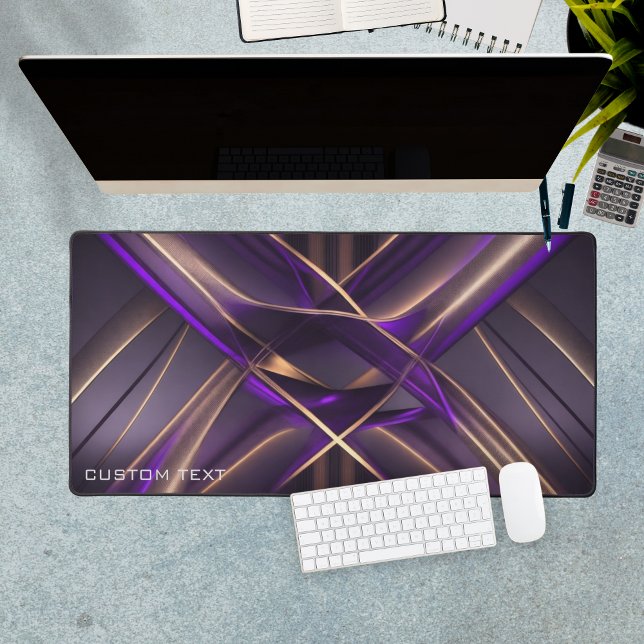 Neon Style Purple Gold Custom Gaming Extended Desk Mat (Neon Style Purple Gold Custom Gaming Extended Desk Mat
)