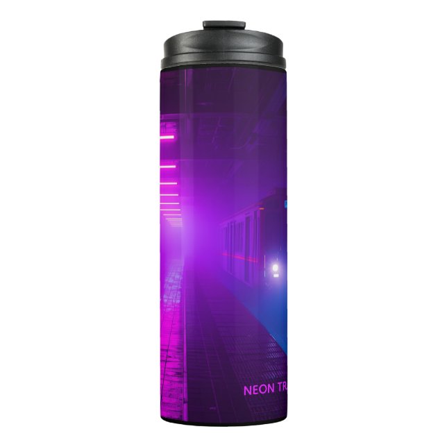Neon Subway Vaporwave Mug – Retro Cyberpunk Coffee (Front)