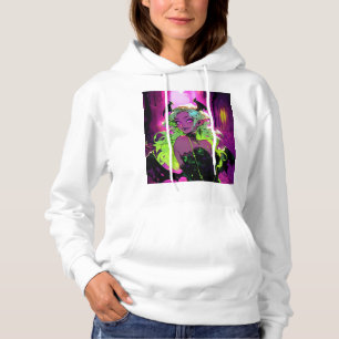 Neon Succubus Demon Anime Girl Hoodie