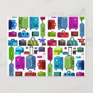 Neon Suitcases Postcard