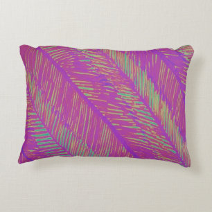 Neon Summer Purple Palms Decorative Cushion
