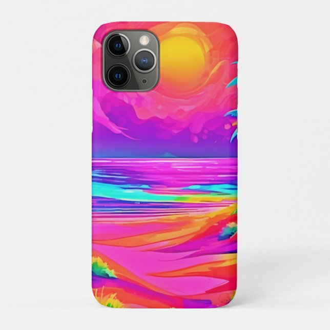 Neon Sun & Beach Bliss Case-Mate iPhone Case (Back)